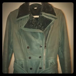 Burberry shearling lamb trench coat
